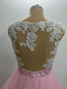 Pink Lace Tulle Party Dress