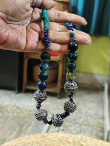 Classy Onyx And Lapis Lazuli Choker