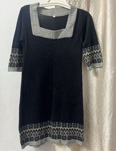 Knit Sweater Dress - Square Neck