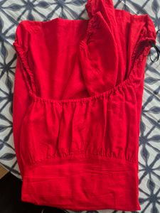 Red Puff Sleeve H&amp;M Mini Dress