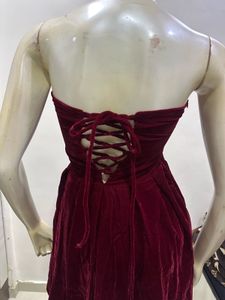 Burgundy Velvet Mini Dress