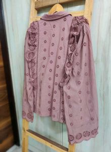 Light Brown Designer Shirt Size-38-L