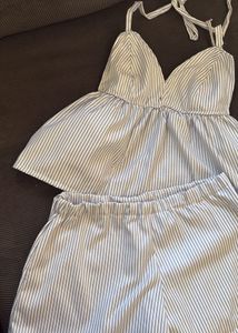 Striped Top With Tie Up Detail