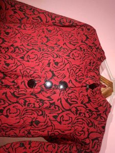 Elegant Red Floral Dress