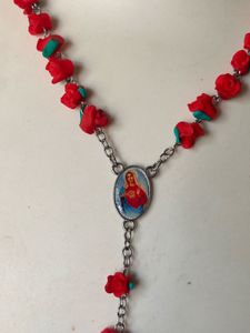 Red Rosary Necklace
