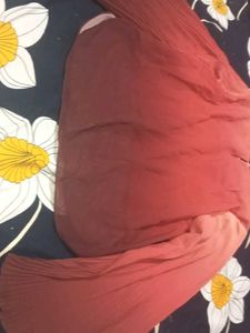 Coral Ombre Pleated Sleeve Top