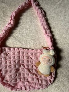 Labubu White Plushie Keychain