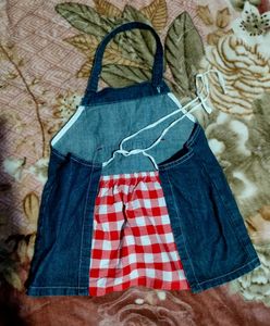 Denim Pinafore Dress For Kids Under 6 Years