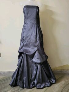 Elegant Gray Strapless Formal Dress