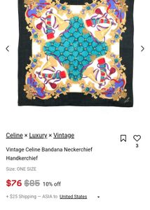 Vintage Luxury Celine Bandana Neckerchie f Handker