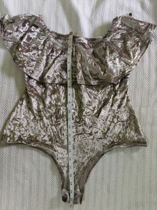 Cute Velvet Bodysuit Top