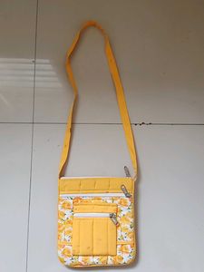 Yellow Floral Print Crossbody Bag