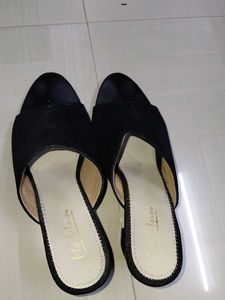 Black Heeled Mules