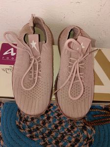 Pink Star Accent Sneakers
