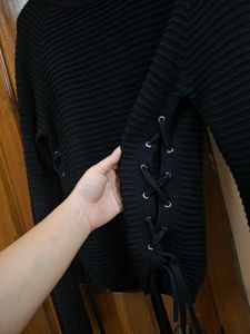 Side Lace Up Sweater