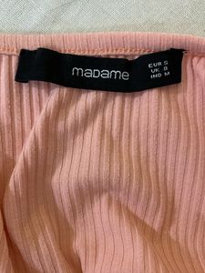 MADAME Ribbed Button-Down Top