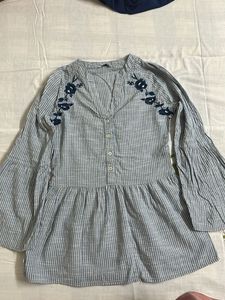 Peplum Style Kurti With Bell Sleeves