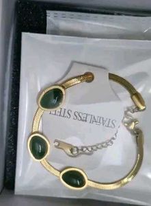 Stainless Steel Gold Color Snake Chain Bracelet