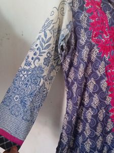 White And Purple Colour Kurti