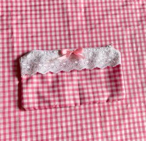 Gingham Small Pouch🌸🍒