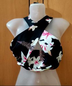 Sexy Printed Halter Neck Top