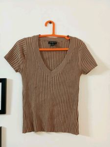 Nude Color Fitted Sexy Top