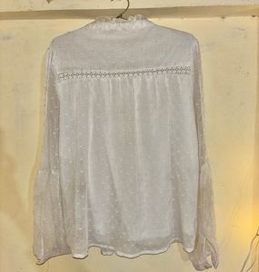 Textured Top with Bishop Sleeves