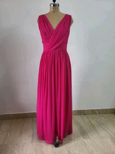 Hot Pink Chiffon Gown