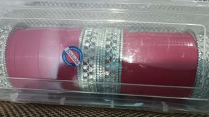 Rishabh Bangles - Pink & Silver Embellished Set
