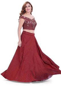 🔥 Karvachauth Offer Carrot Colour Lahenga 🔥
