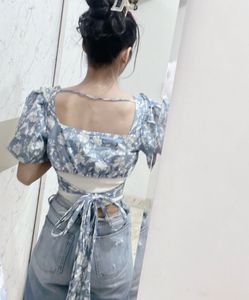Floral Tie-Up Crop Top