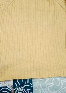 Yellow Knit Pullover Sweater