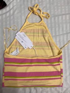 Striped Halter Crop Top