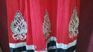 Red Black Colour Gown