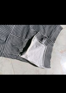 Black And White Check Skirt