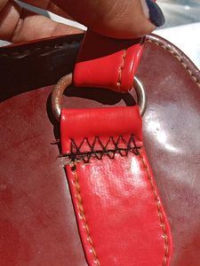 red and black hand bag combo