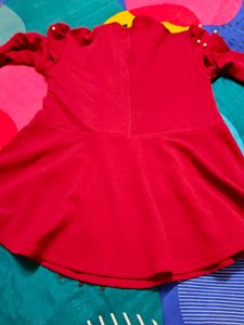 Pretty Style Maroon Peplum Top
