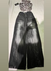Grey Y2K Baggy Jeans