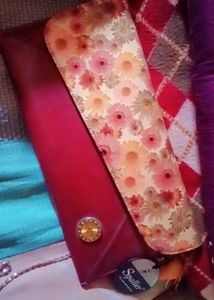 Floral & Red Spaller Clutch