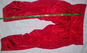 Red Floral Print Kurta Creap Silk