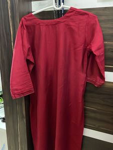 Red Kurti with Embroidery