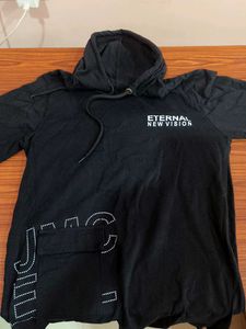 Black Graphic Print Hoodie