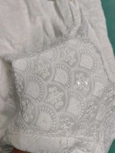 Beautiful White Chickenkari Lahnga