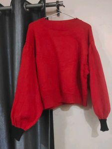 Red Balloon Sleeve Sweater❣️🎀