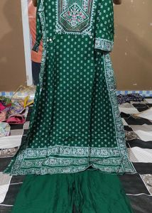 Green Printed Kurta Set