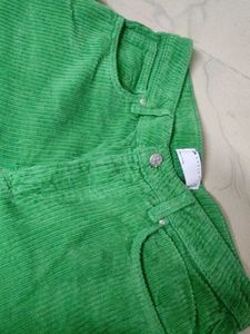 Green Corduroy Flare Leg Pants