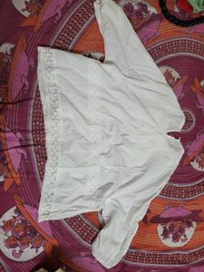 white Korean formal top