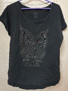 Owl Sequins Tshirt