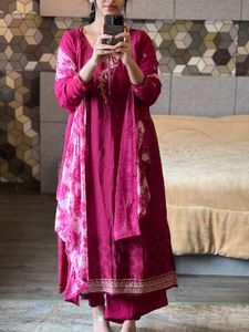 Elegant Pink Straight Salwar Suit Set
