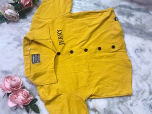 Vintage &#39;Jerry&#39; Yellow Button-Up Shirt